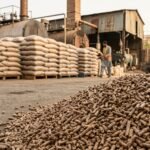 Wood pellets used as biomass fuel for industrial heating in Pakistan